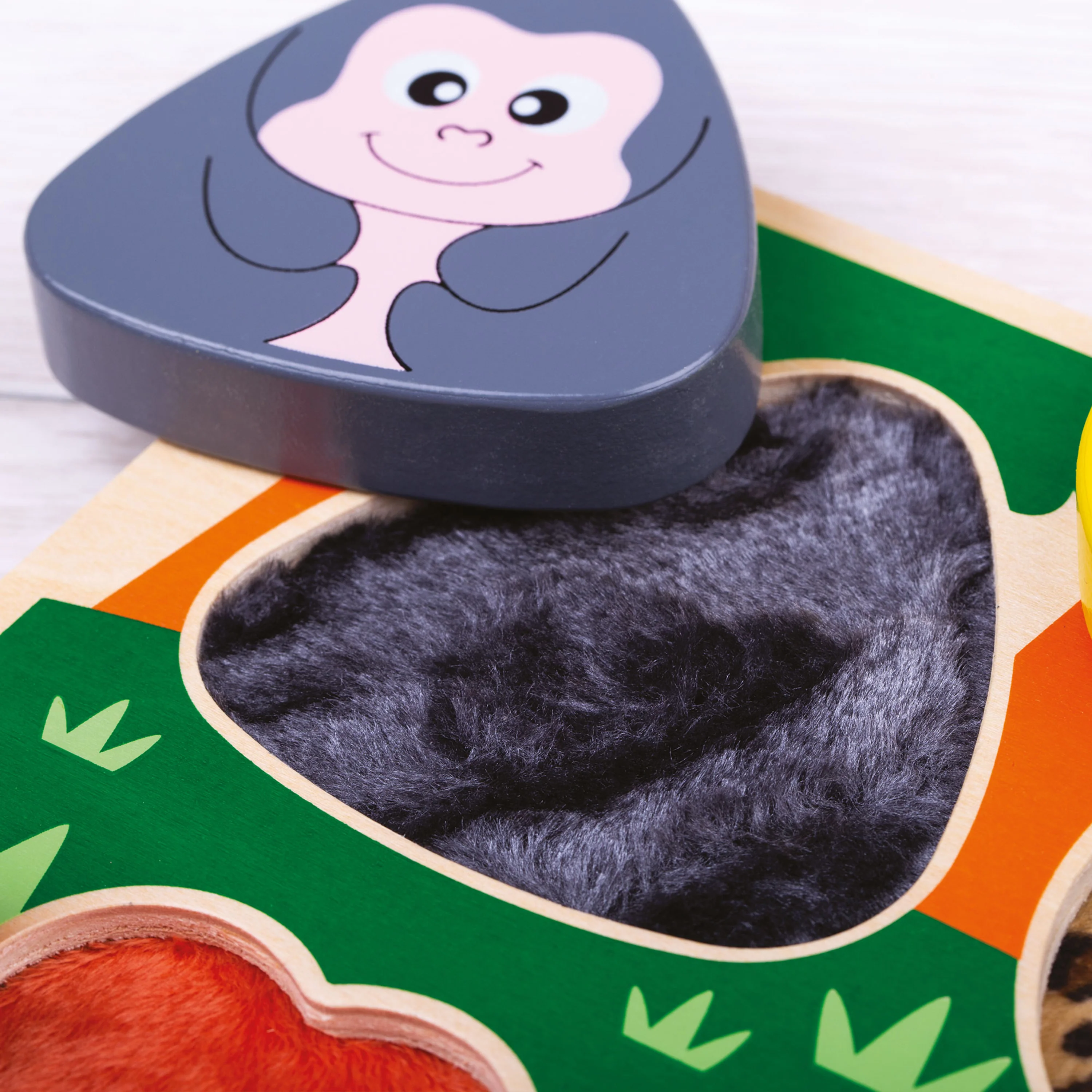 Touch and Feel Safari Puzzle | Wooden Sensory Shape Sorter with Textured Animal Pieces - Image 7
