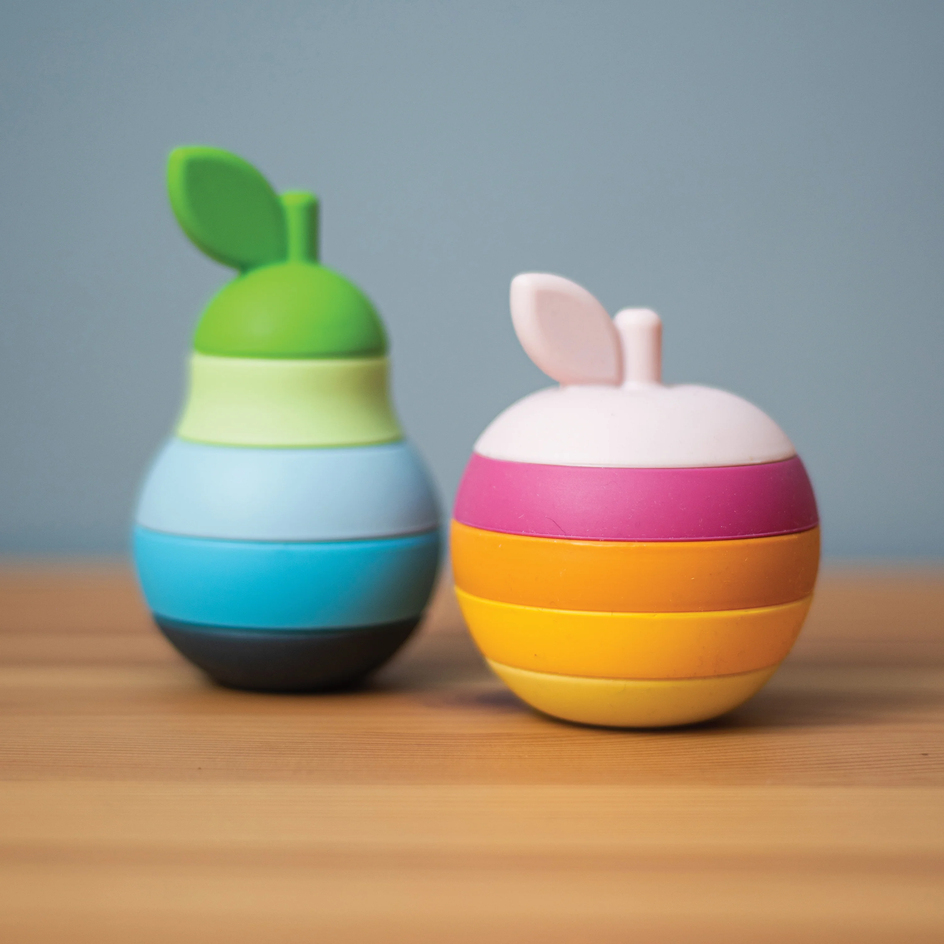 Touch and Feel Silicone Stacking Apple and Pear Set | 10 Piece Baby Stacking & Teething Toy with Soft Sensory Pieces - Image 6