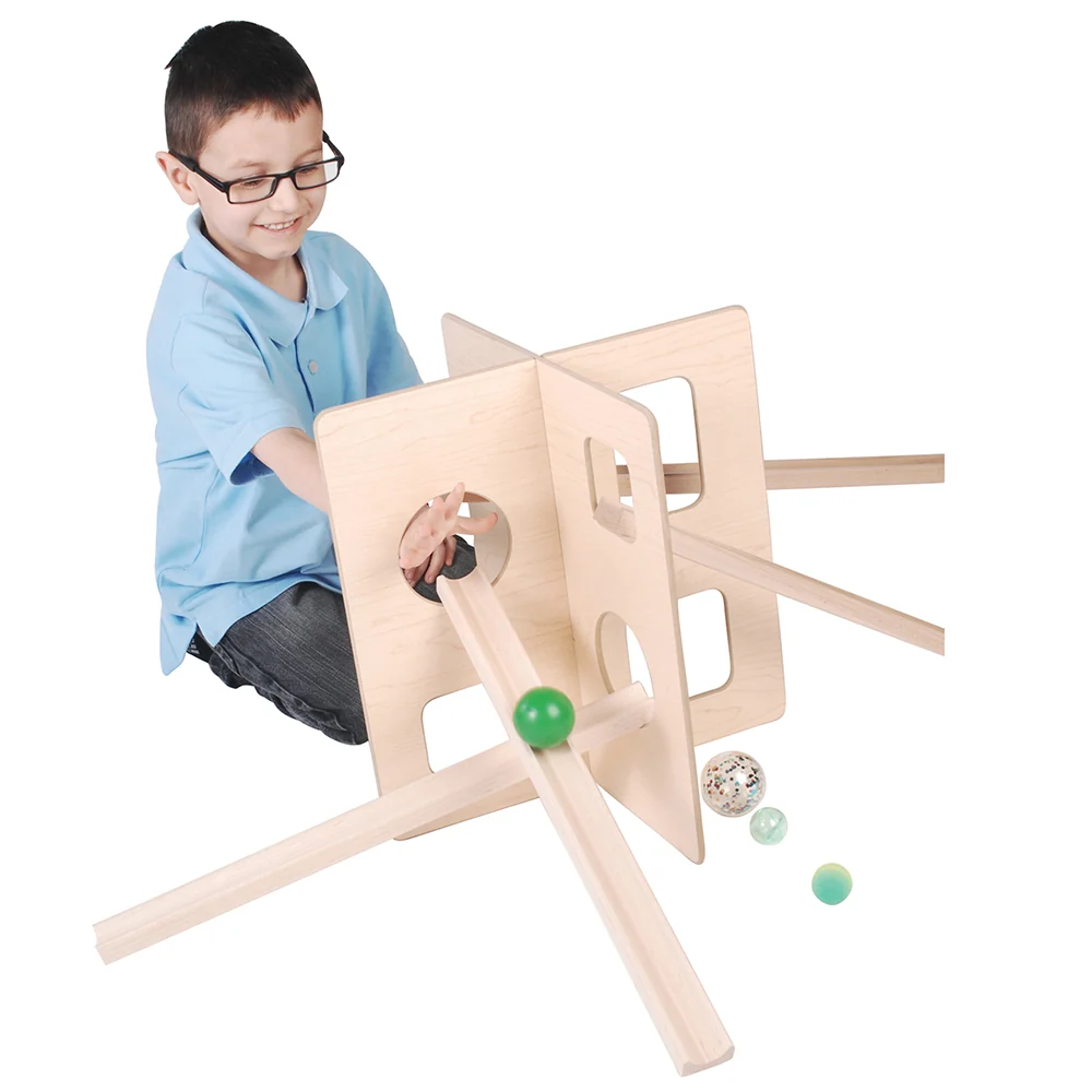 Wooden Ball Run Building Set – 14-Pc Premium Birch Wood Ramps & Towers for Kids STEM & Montessori Play - Image 3