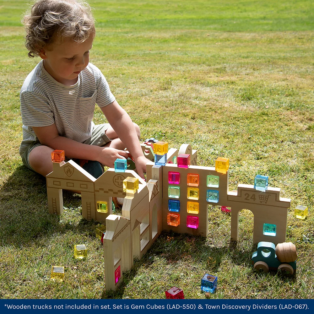 Color & Light Town Builder Set | Wooden Dividers with Gem Cubes - Image 5
