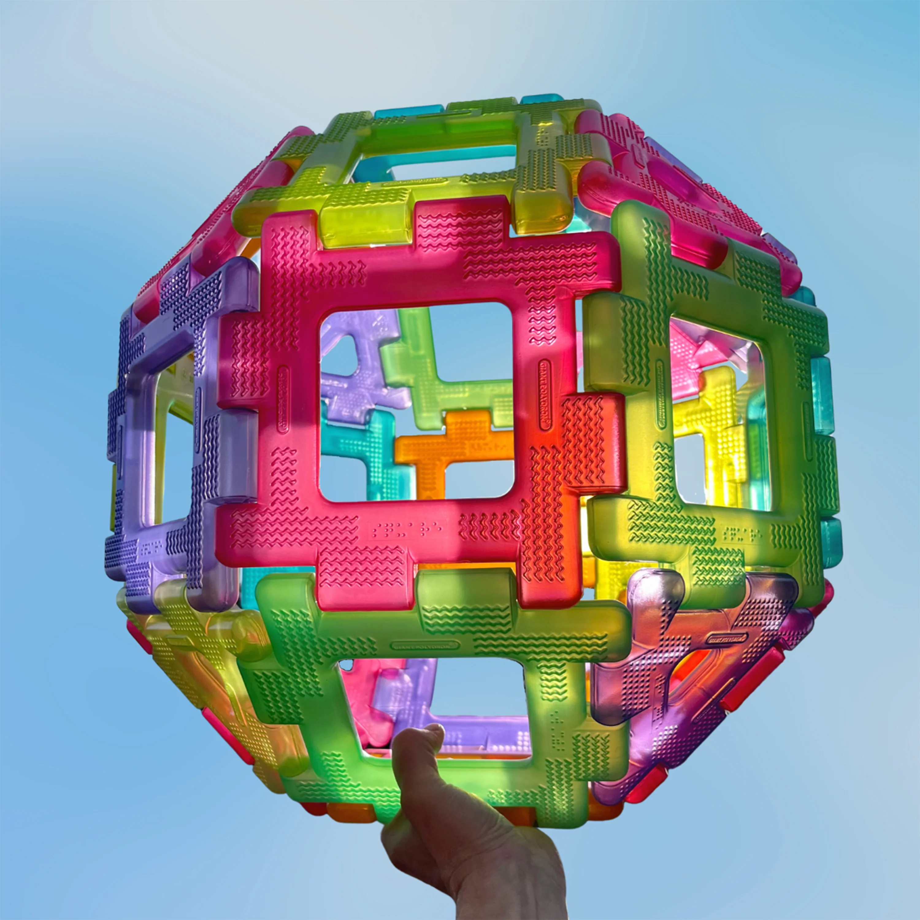 Translucent Giant Polydron 60 Piece Construction Set | Large STEM Building Shapes with Squares & Triangles - Image 3