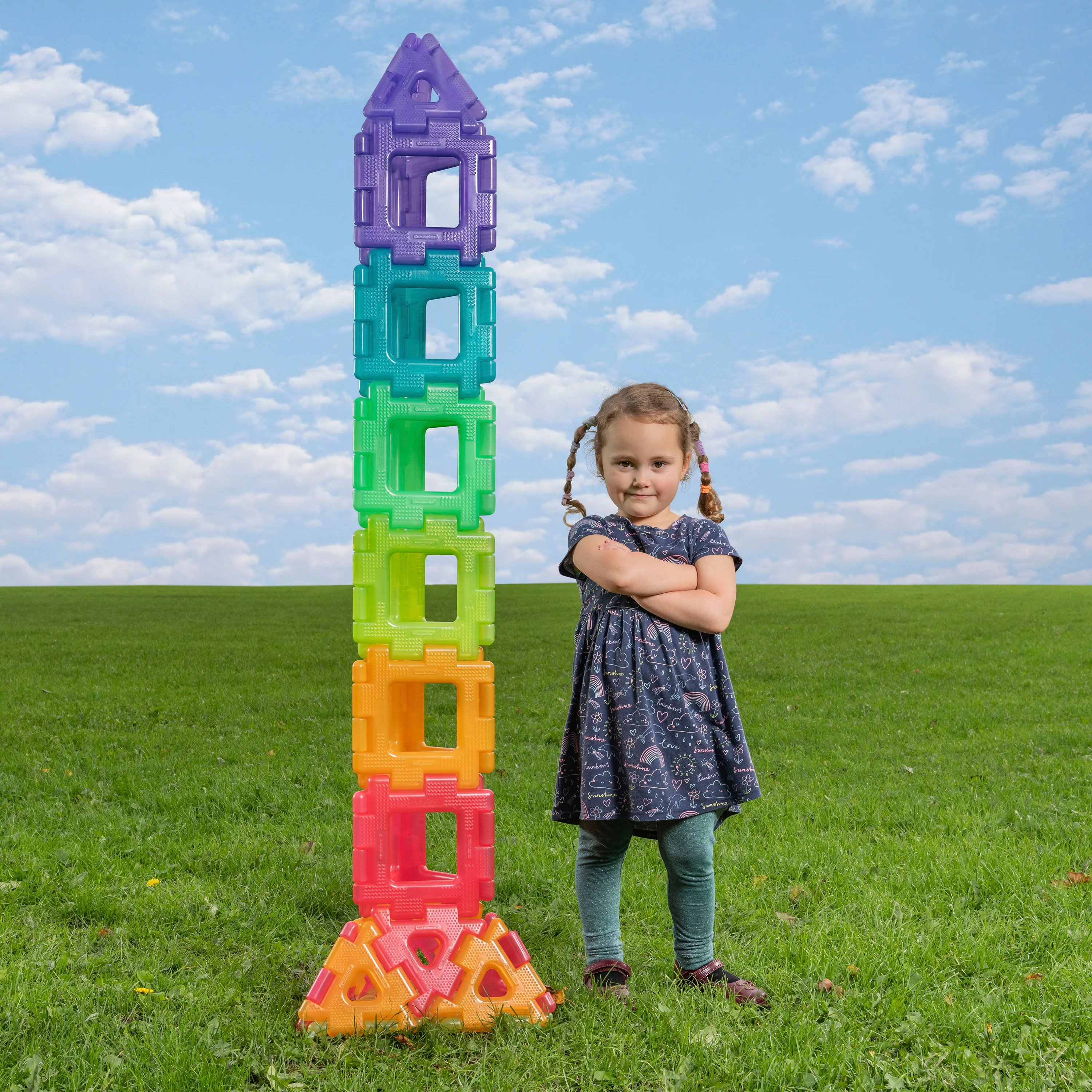 Translucent Giant Polydron 60 Piece Construction Set | Large STEM Building Shapes with Squares & Triangles - Image 5