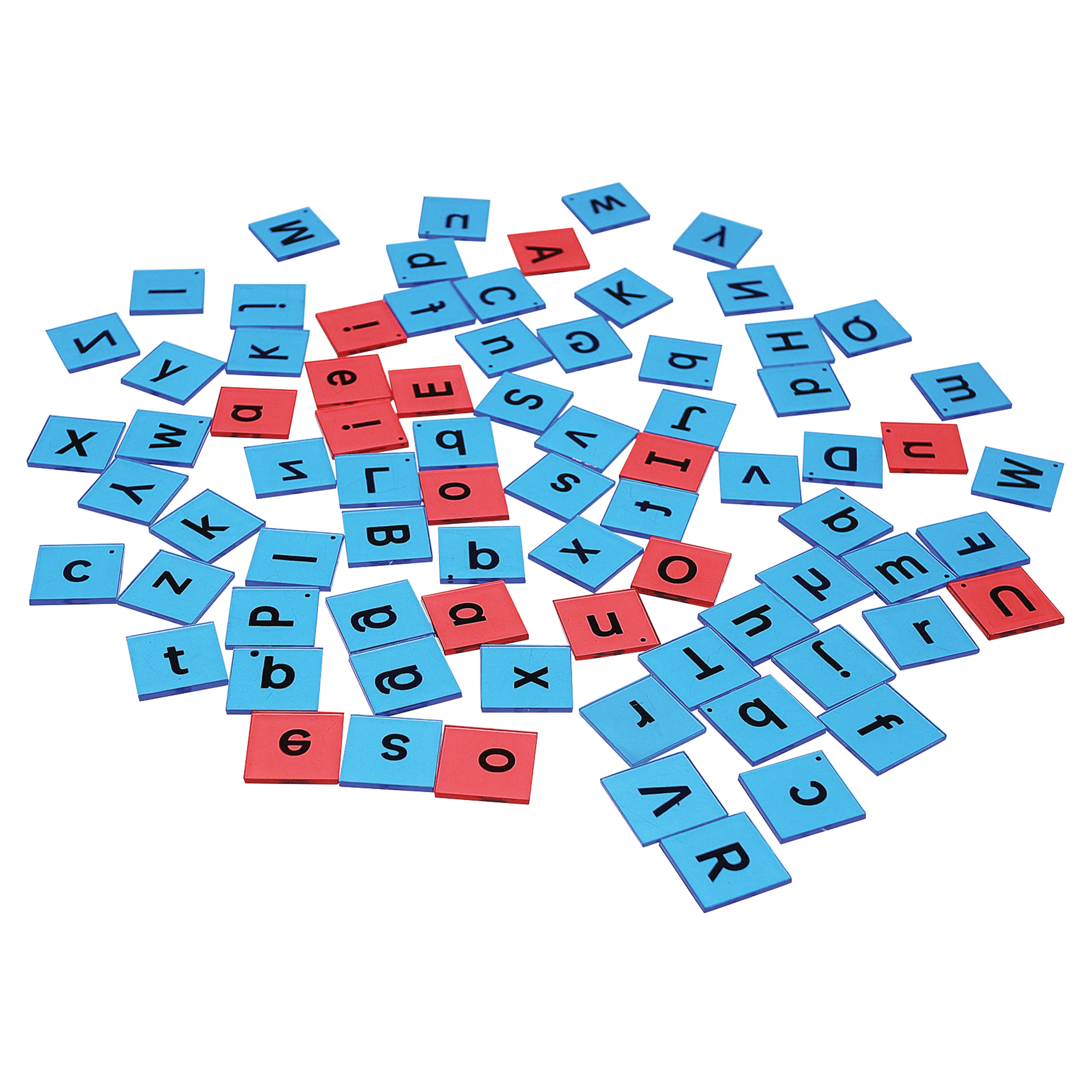Translucent Letter Tiles | 78-Piece Light Table Alphabet Set with Red Vowels & Blue Consonants