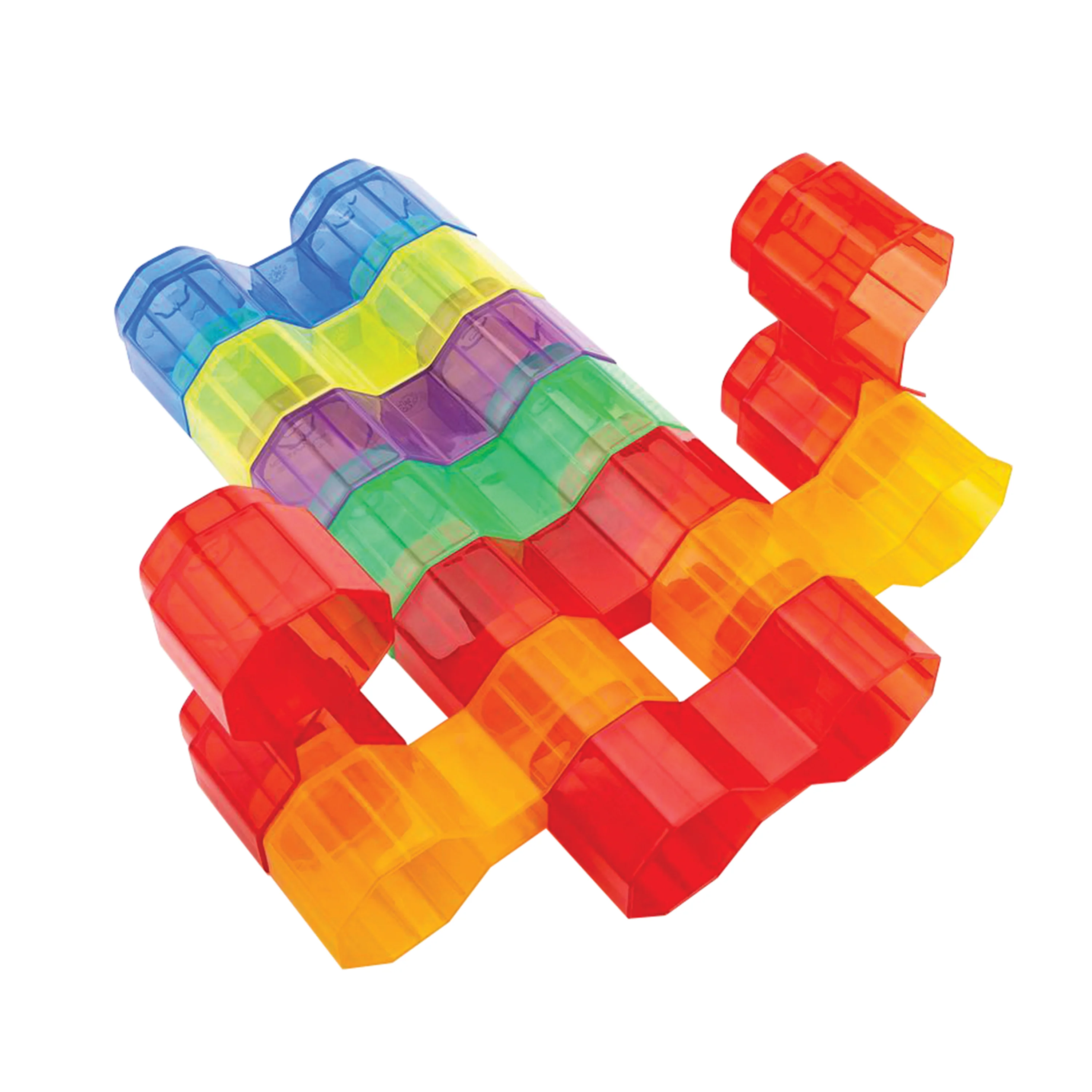 Translucent Twin Blocks | 48-Piece Interlocking Building Set for Light Table Play, Early Engineering & Fine Motor Development - Image 4
