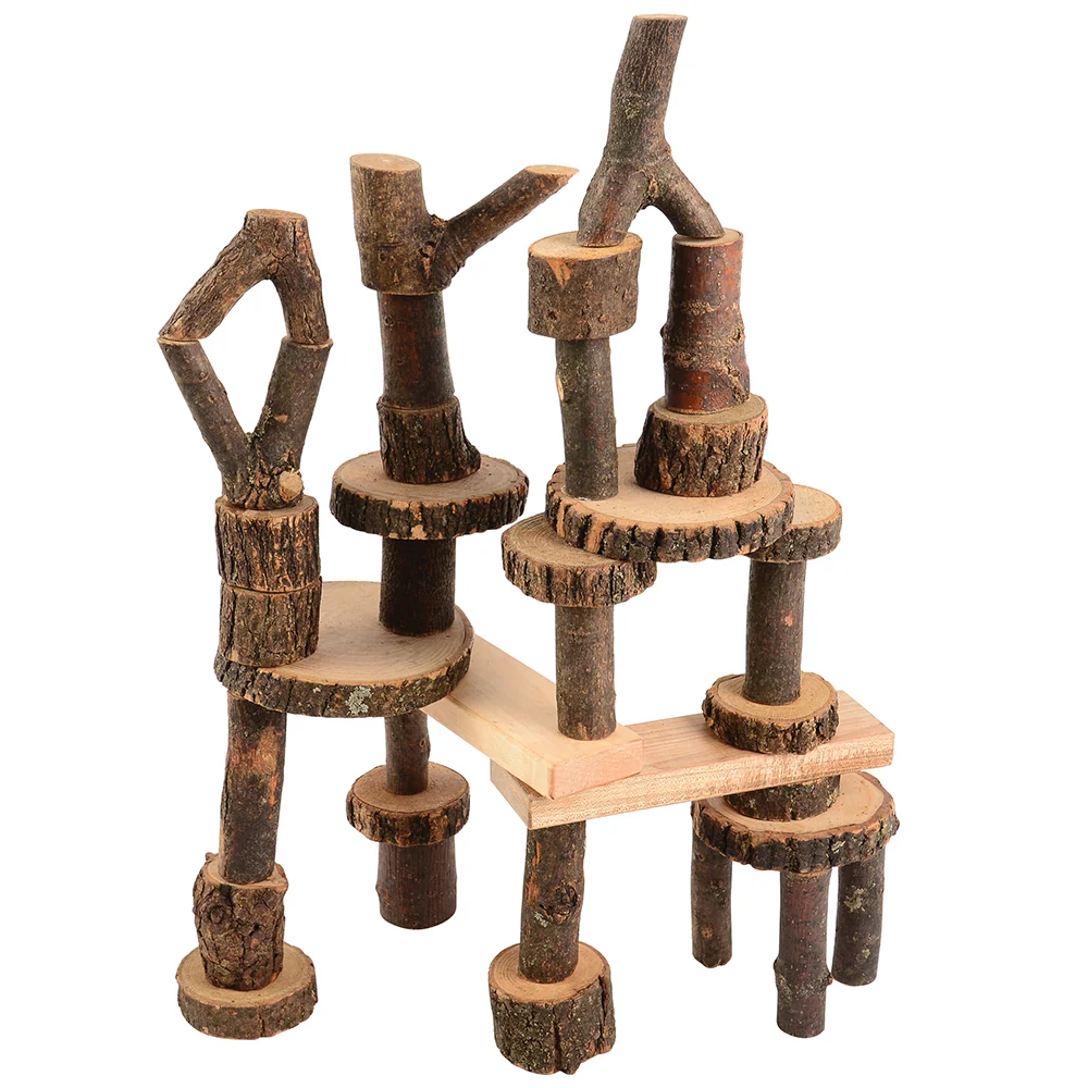 Tree Blocks with Bark | 36-Piece Eco-Friendly Set - Image 5