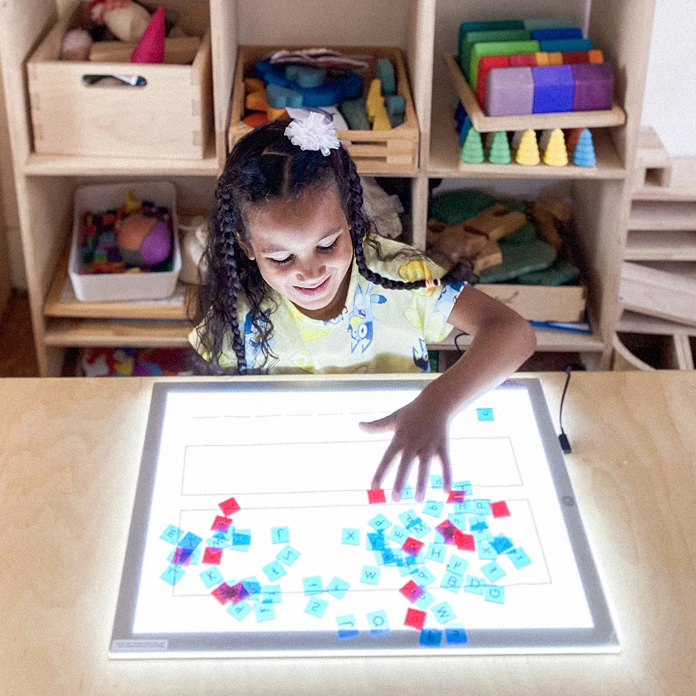 Ultra Bright LED Light Panel | 3-Setting Sensory & Color Exploration Tool - Image 3