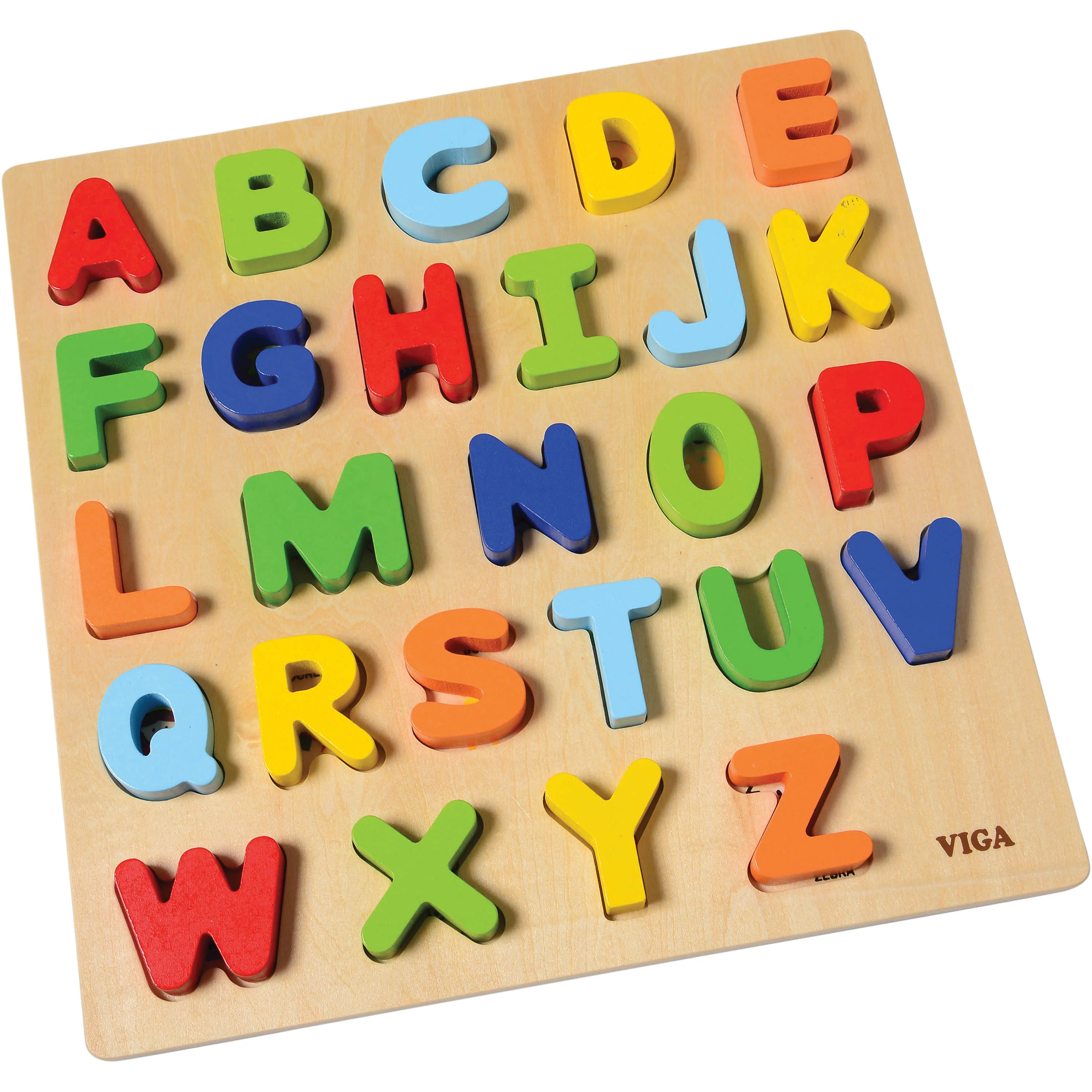Wooden Uppercase Alphabet Puzzle | Colorful ABC Block Matching Tray & Letters - Image 2