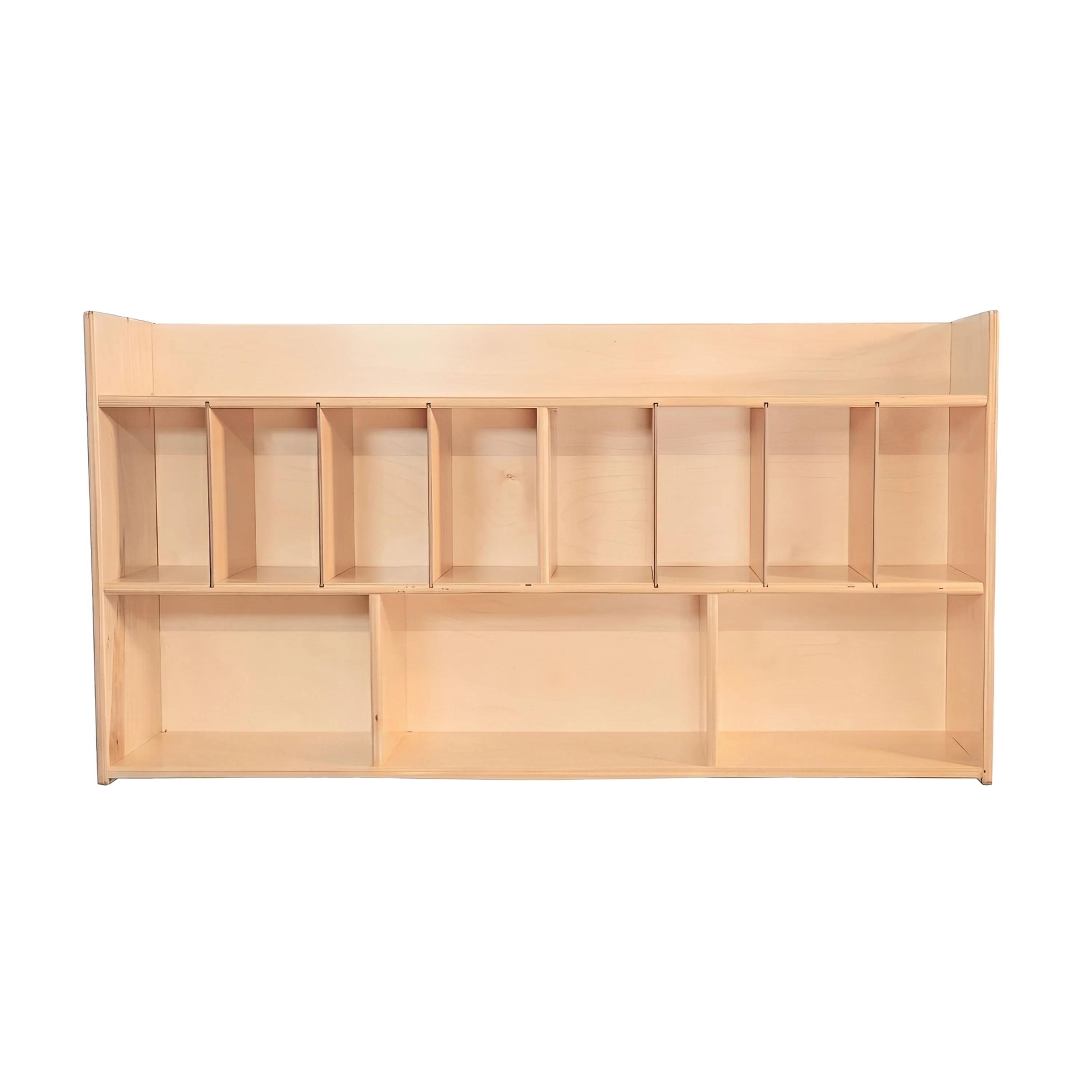 Wall Mounted Eight Cubby Diaper Cabinet | Birch Plywood Storage Organizer with Adjustable Dividers & Non-Toxic Finish - Image 2