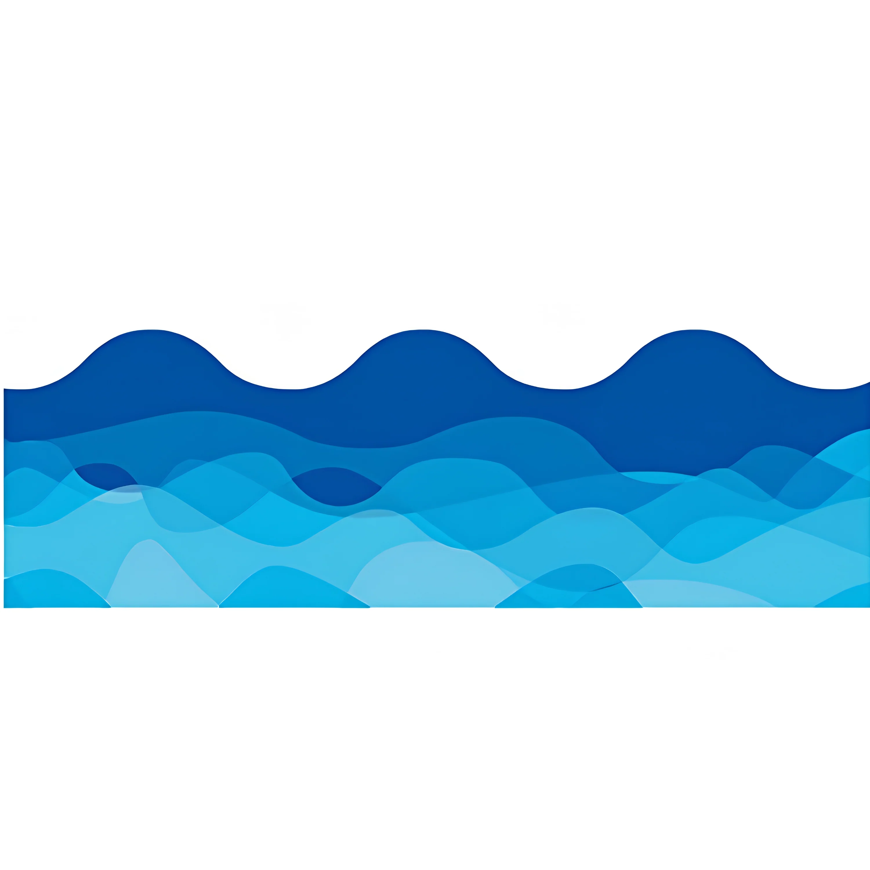 Waves of Blue Wavy Bulletin Board Border, 35 Feet - Image 2