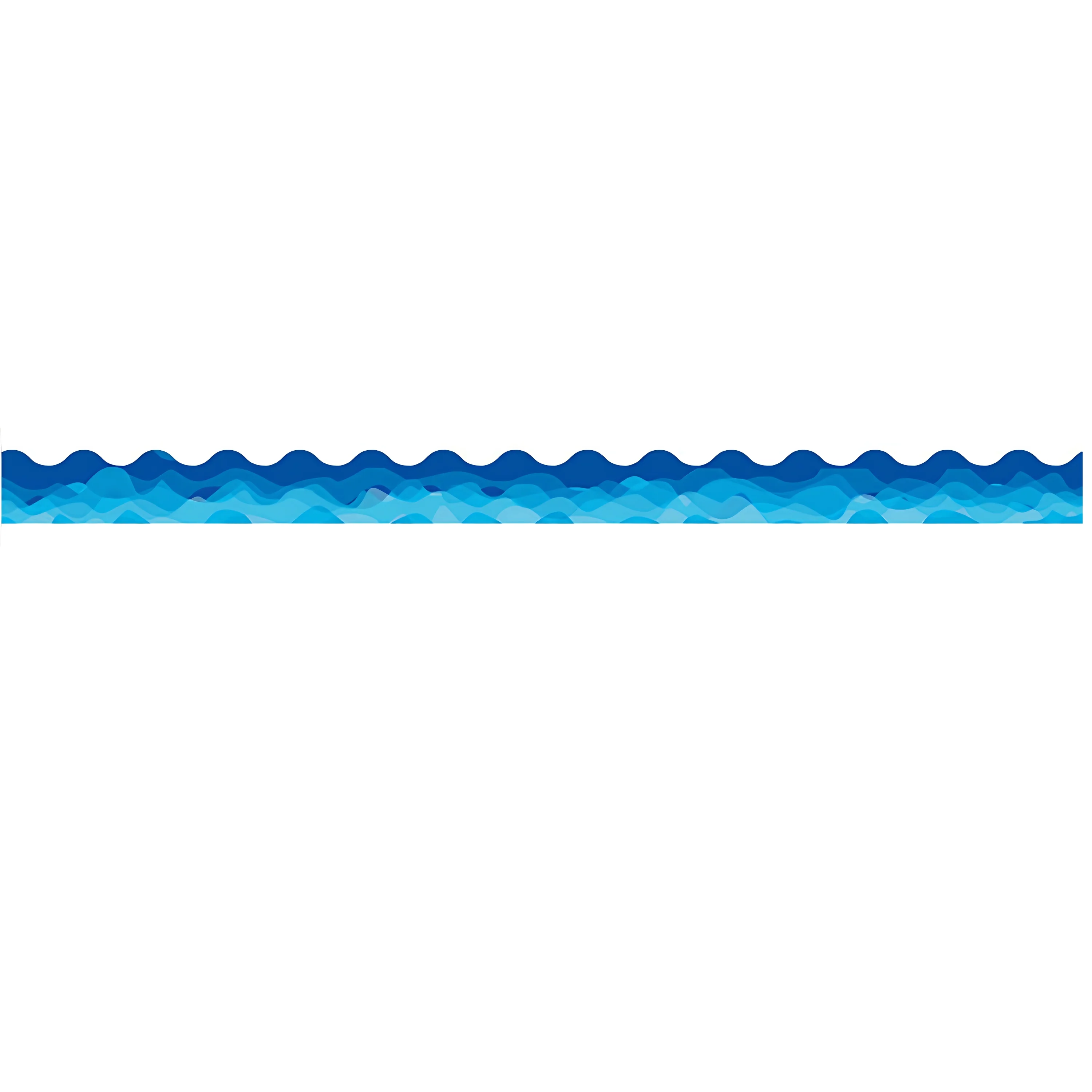 Waves of Blue Wavy Bulletin Board Border, 35 Feet - Image 3