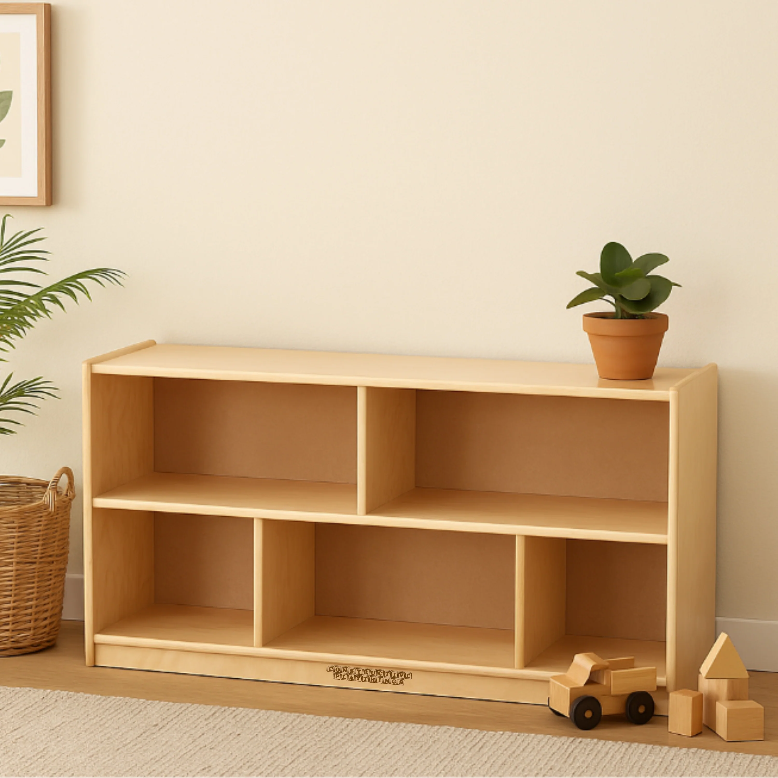 Birch Two-Level Low Storage Unit | Eco-Friendly & Easy Mobility