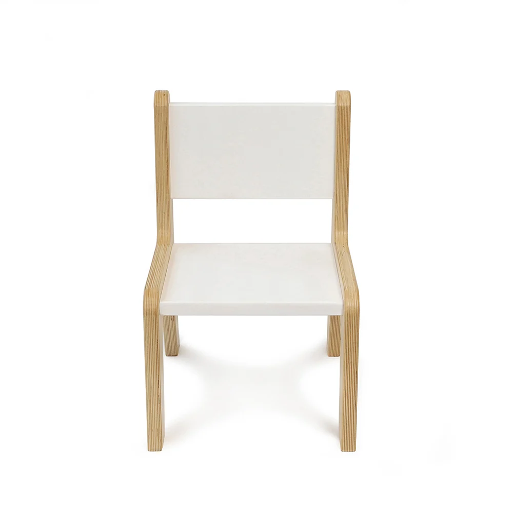 Whitney Plus 10" White Modern Birch Chair | Antimicrobial & Fully Assembled