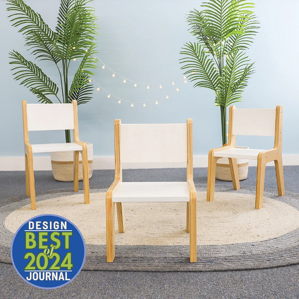 Whitney Plus 10" White Modern Birch Chair | Antimicrobial & Fully Assembled - Image 3