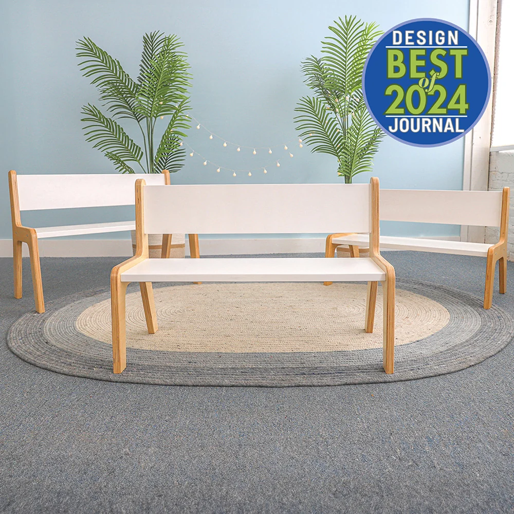Whitney Plus 12″H Contoured Children’s Bench | Functional Classroom Seating - Image 2