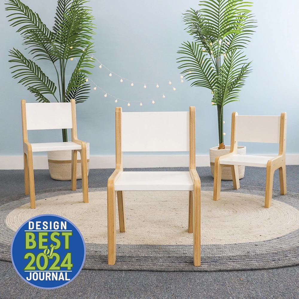 Whitney Plus 12" White Modern Birch Chair | Antimicrobial & Fully Assembled - Image 3