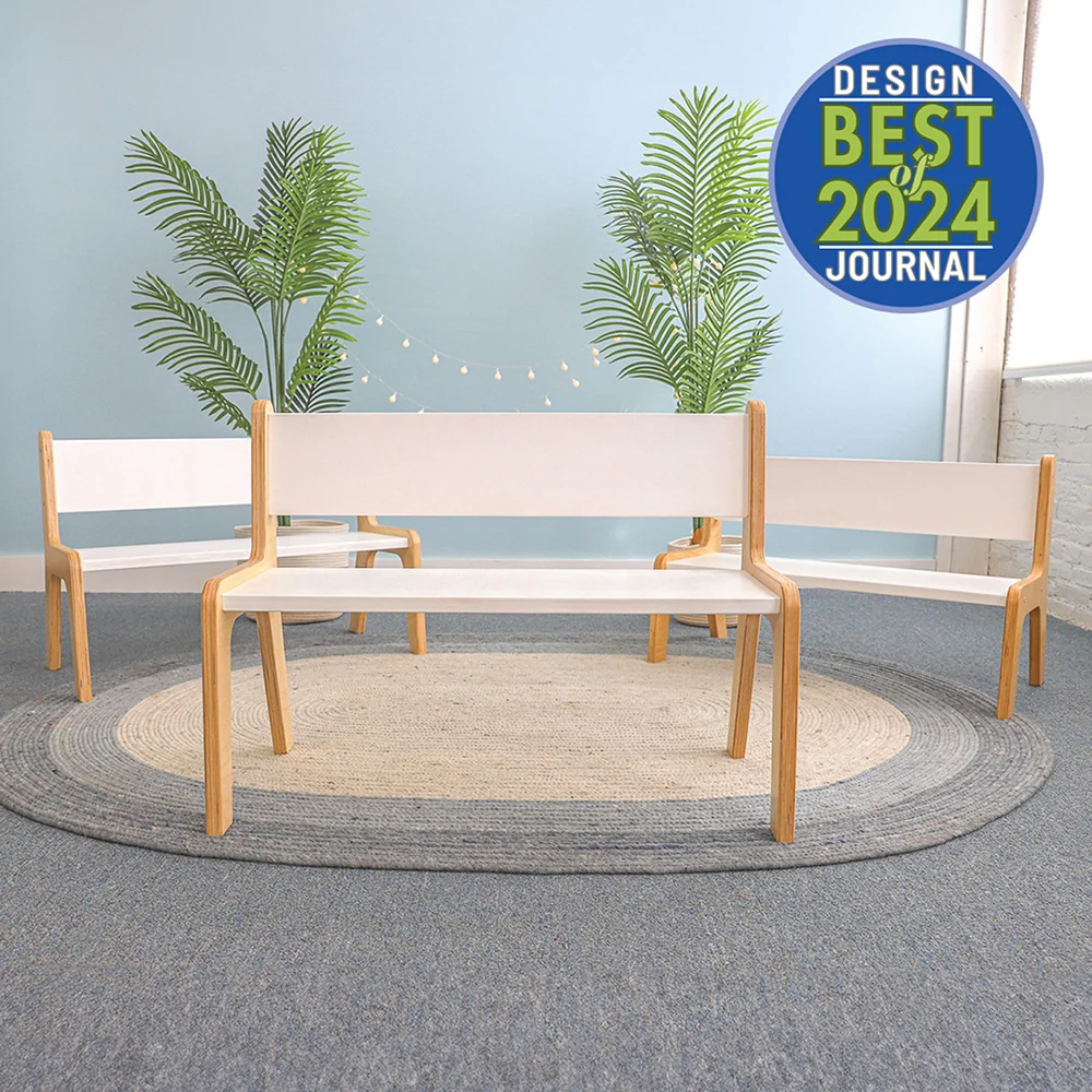 Whitney Plus 14″H Contoured Children’s Bench | Antimicrobial Classroom Seating - Image 4