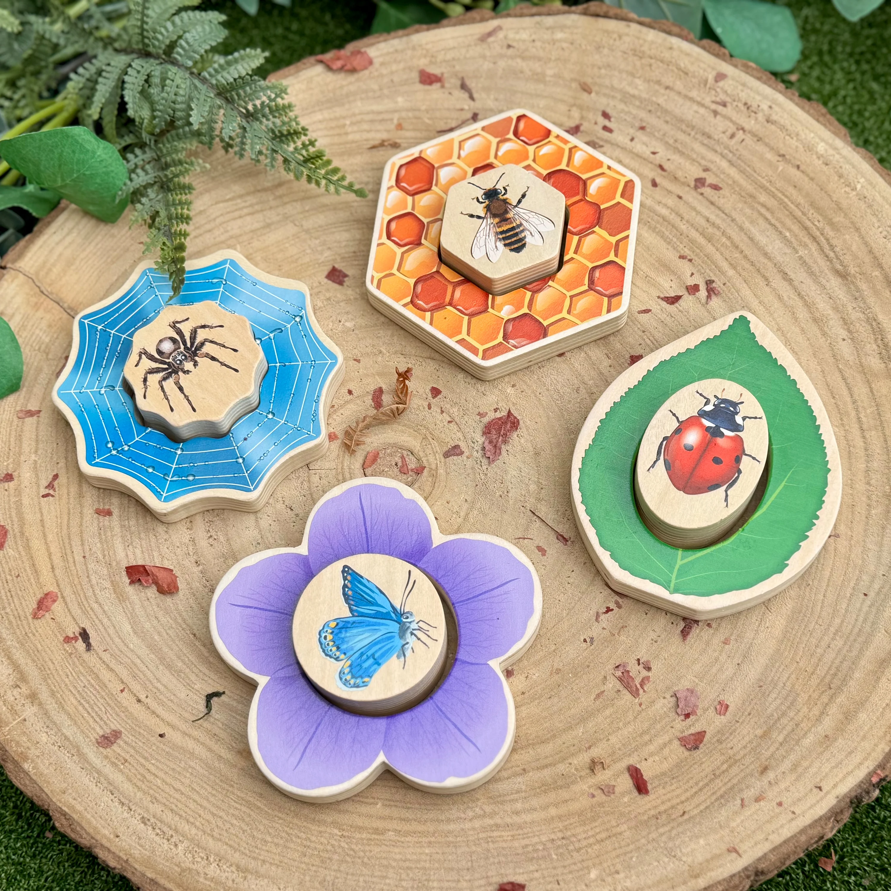 Who’s Hiding Garden Bugs Wooden Puzzle Set | Double-Sided Toddler Puzzle with Hidden Insects & Habitat Scenes - Image 14