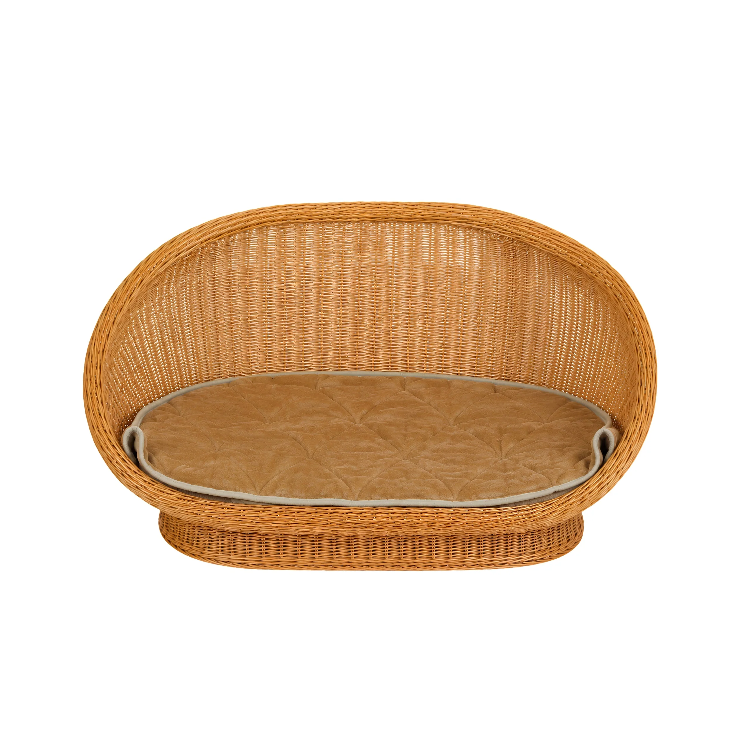 Wicker Reading Couch with Cushion | Natural Cosy Sofa Seating - Image 4