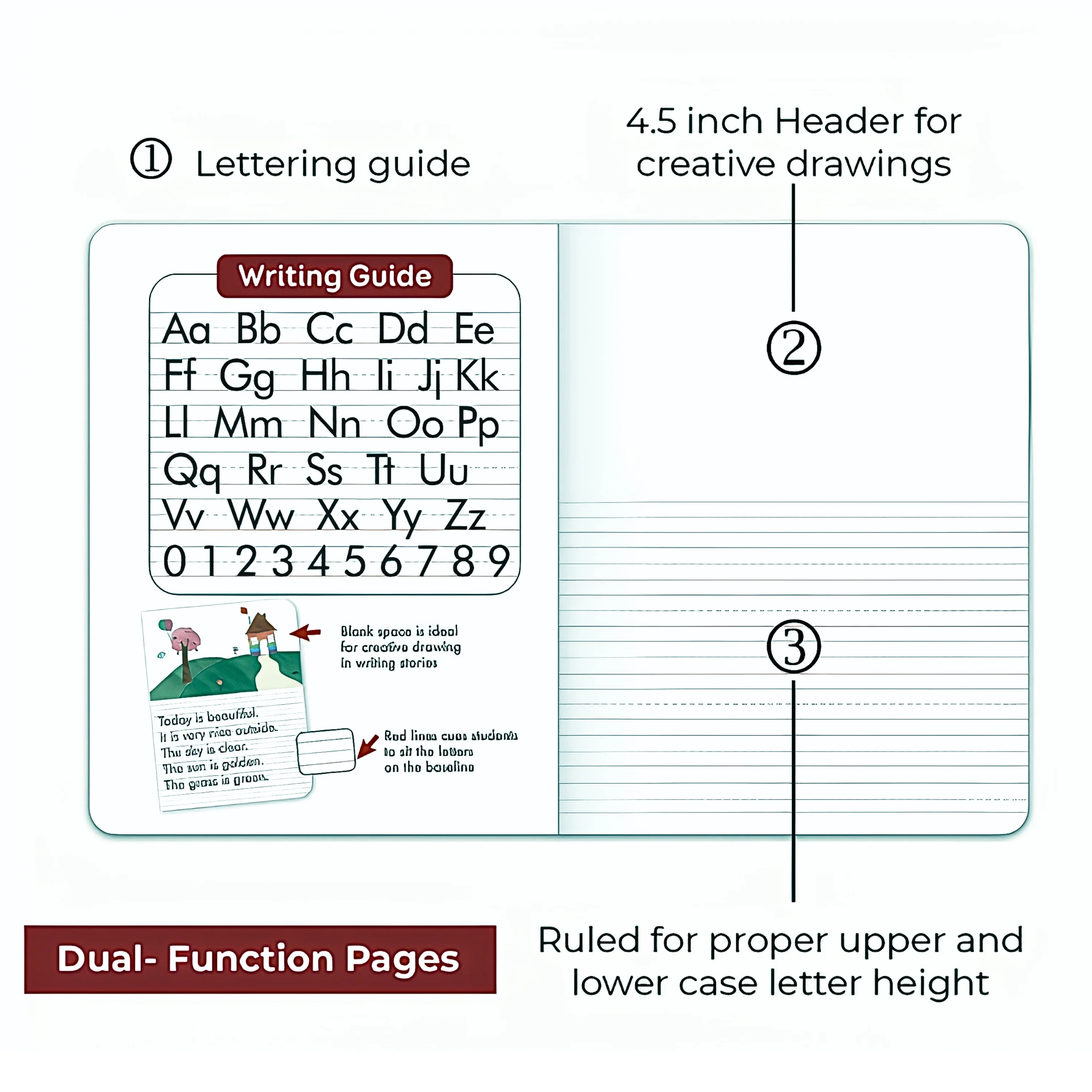Early Learning Picture Story Notebook 9.75" x 7.5" - 100 Sheets - Image 3