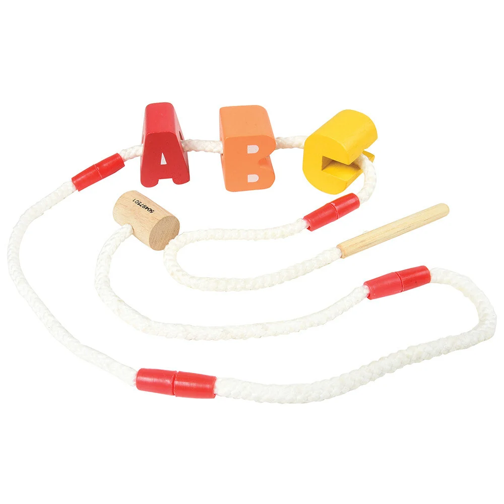 Jumbo Wooden Alphabet Lacing Beads Set | Fine Motor & Letter Practice - Image 8