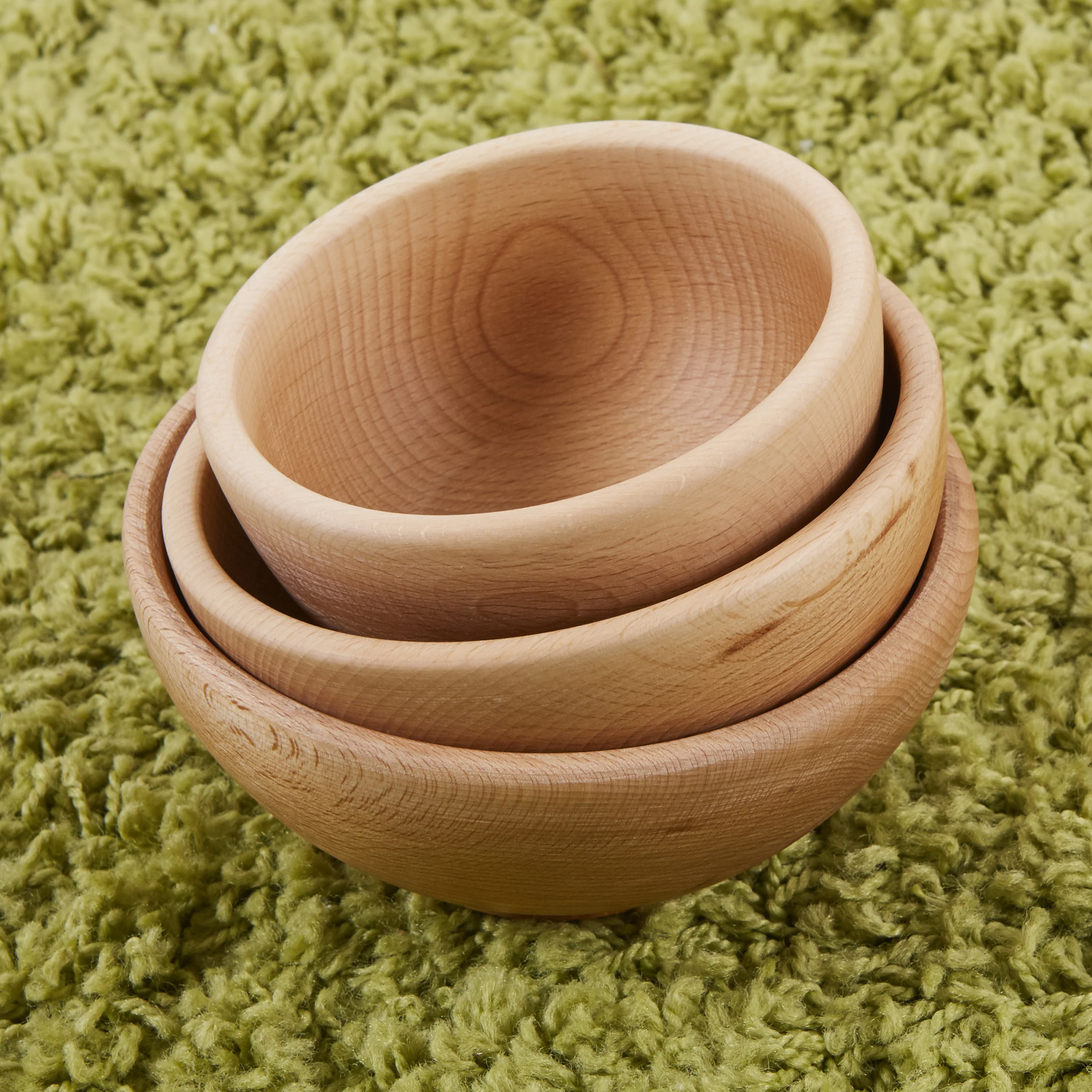 Wooden Bowls & Spoons Sensory Exploration Set | Natural Fine Motor Sorting and Measuring Activity - Image 3