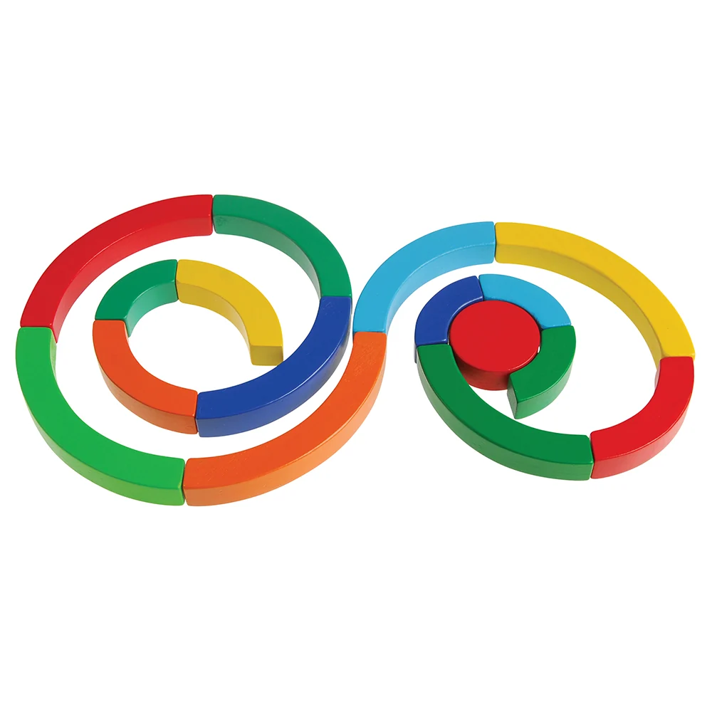 Wooden Circle Puzzle for Kids – Montessori Shape Sorting & Building Toy, Colorful Educational Wooden Blocks for Preschool Math, Fine Motor Skills, and Creative Play (Ages 3+) - Image 5