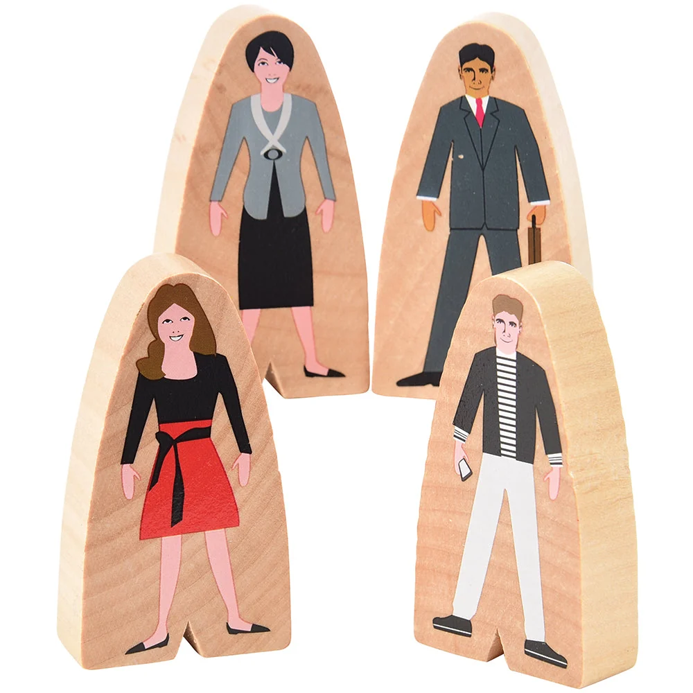 25-Piece Wooden Community Helpers Figures Set | Diverse Block Play People for Preschool Learning - Image 8