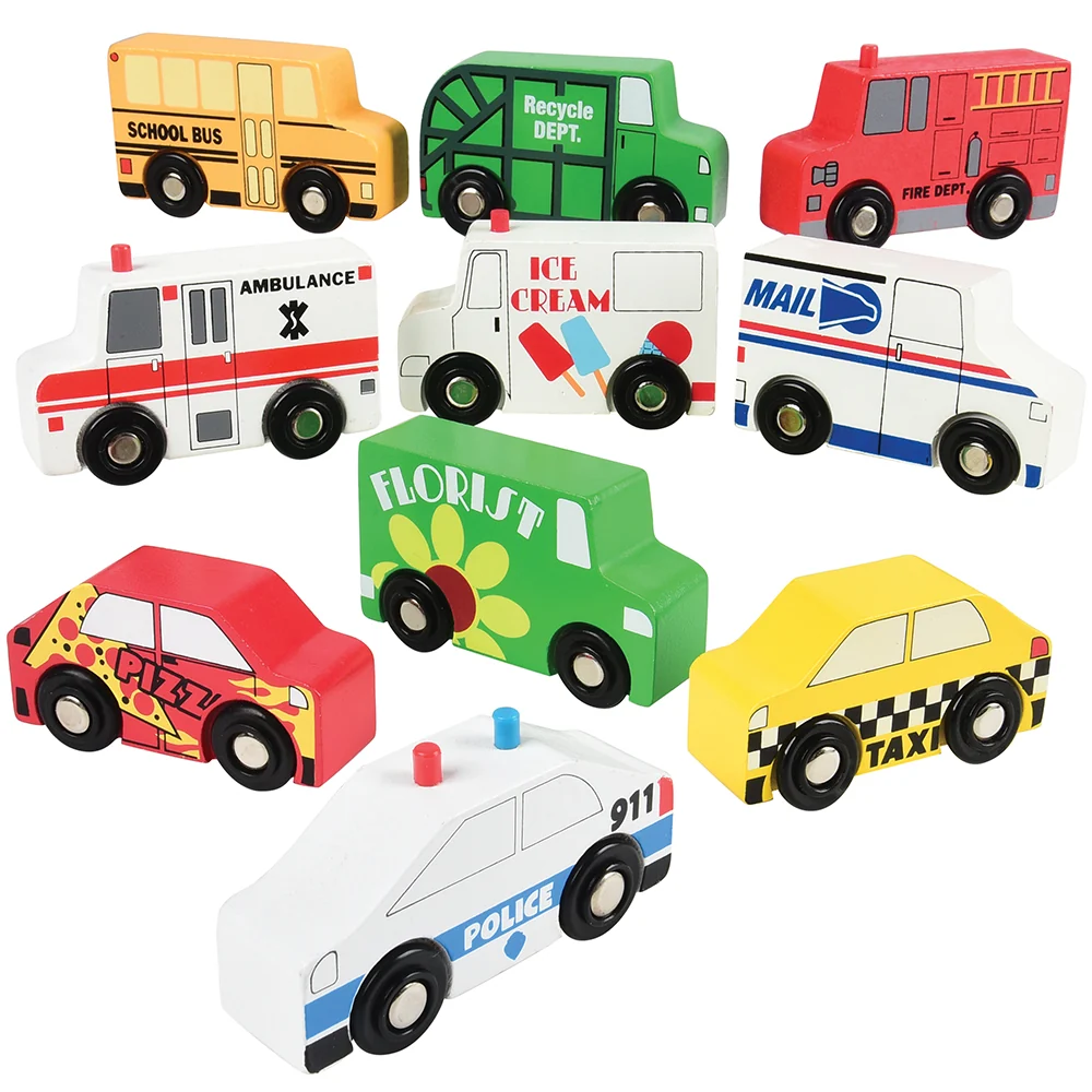 10-Piece Wooden Community Vehicle Set - Image 5