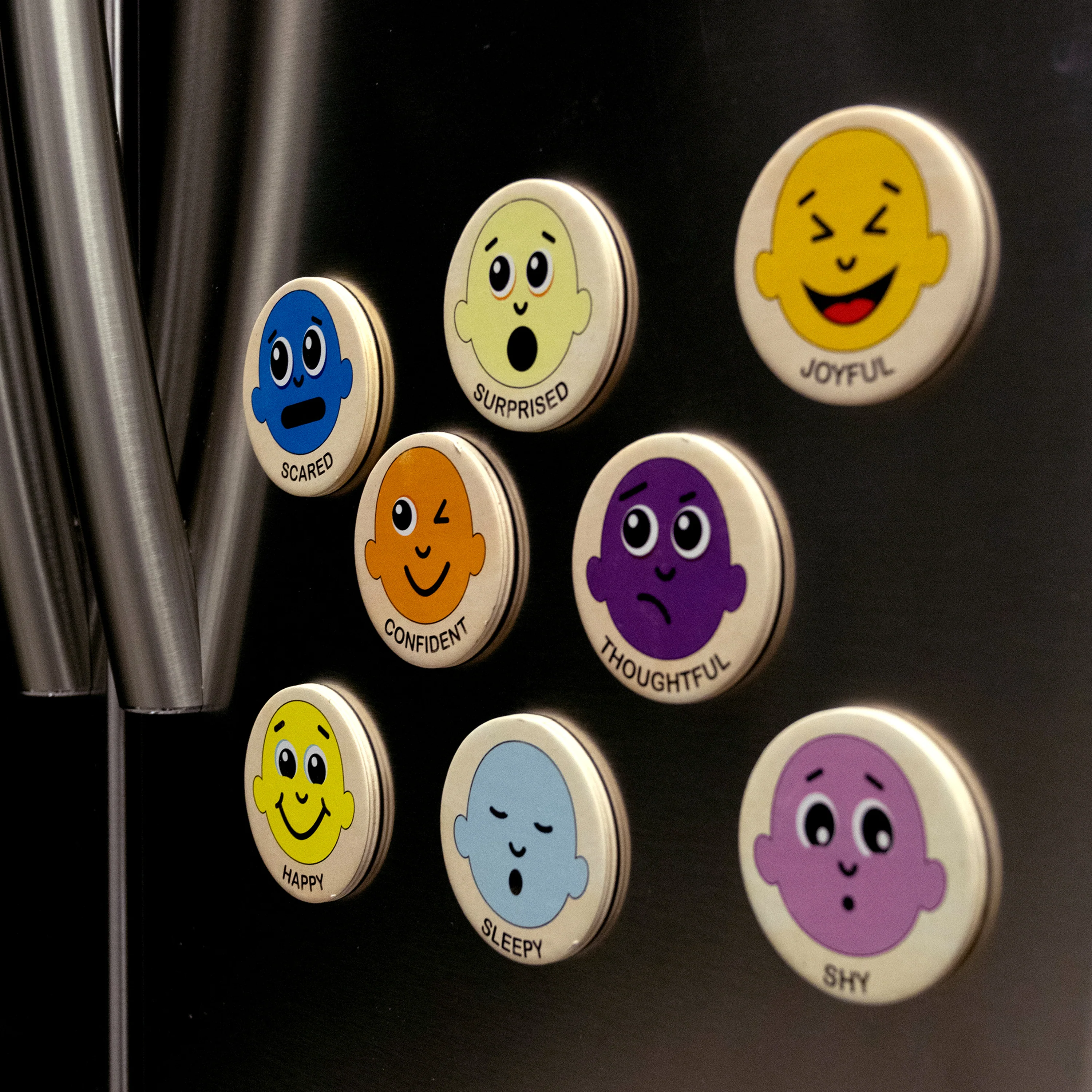 Wooden Emotion Magnets | 20-Piece Toddler Feelings Recognition Set - Image 3