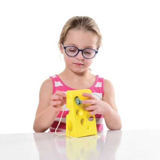Wooden Lacing Game – Cheese & Mouse - Image 3