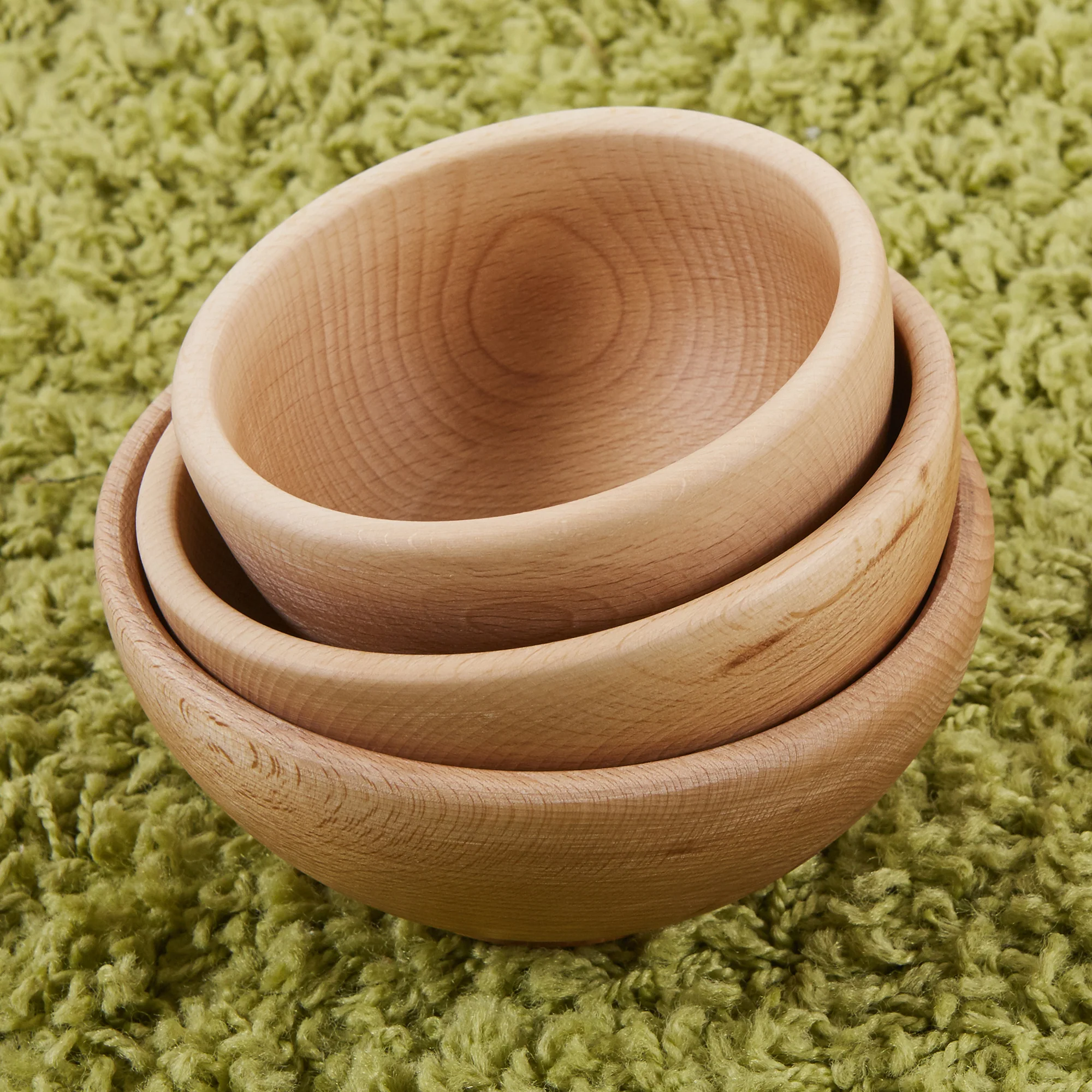Wooden Nesting Bowls | Montessori Sorting, Sensory & Loose Parts 3-Piece Play Set