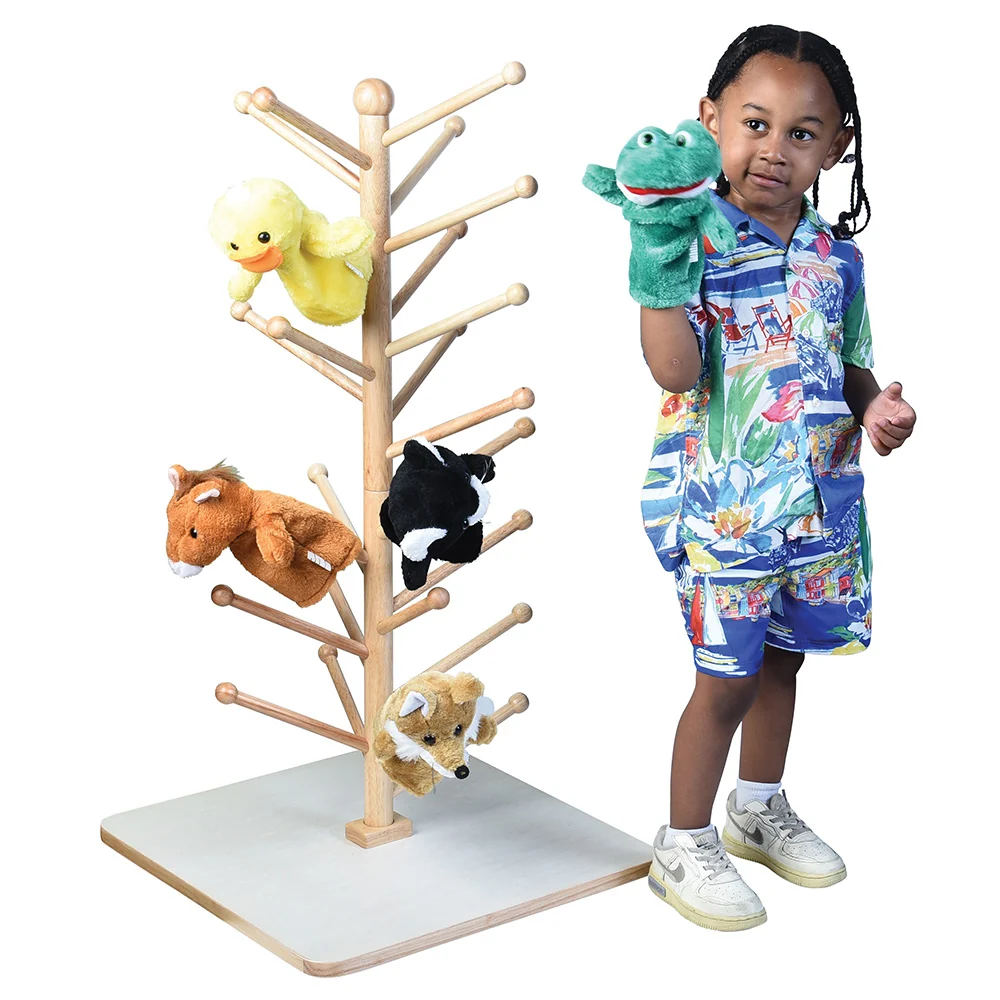 Adjustable Wooden Puppet Tree Display Stand | Holds Up to 26 Puppets - Image 2