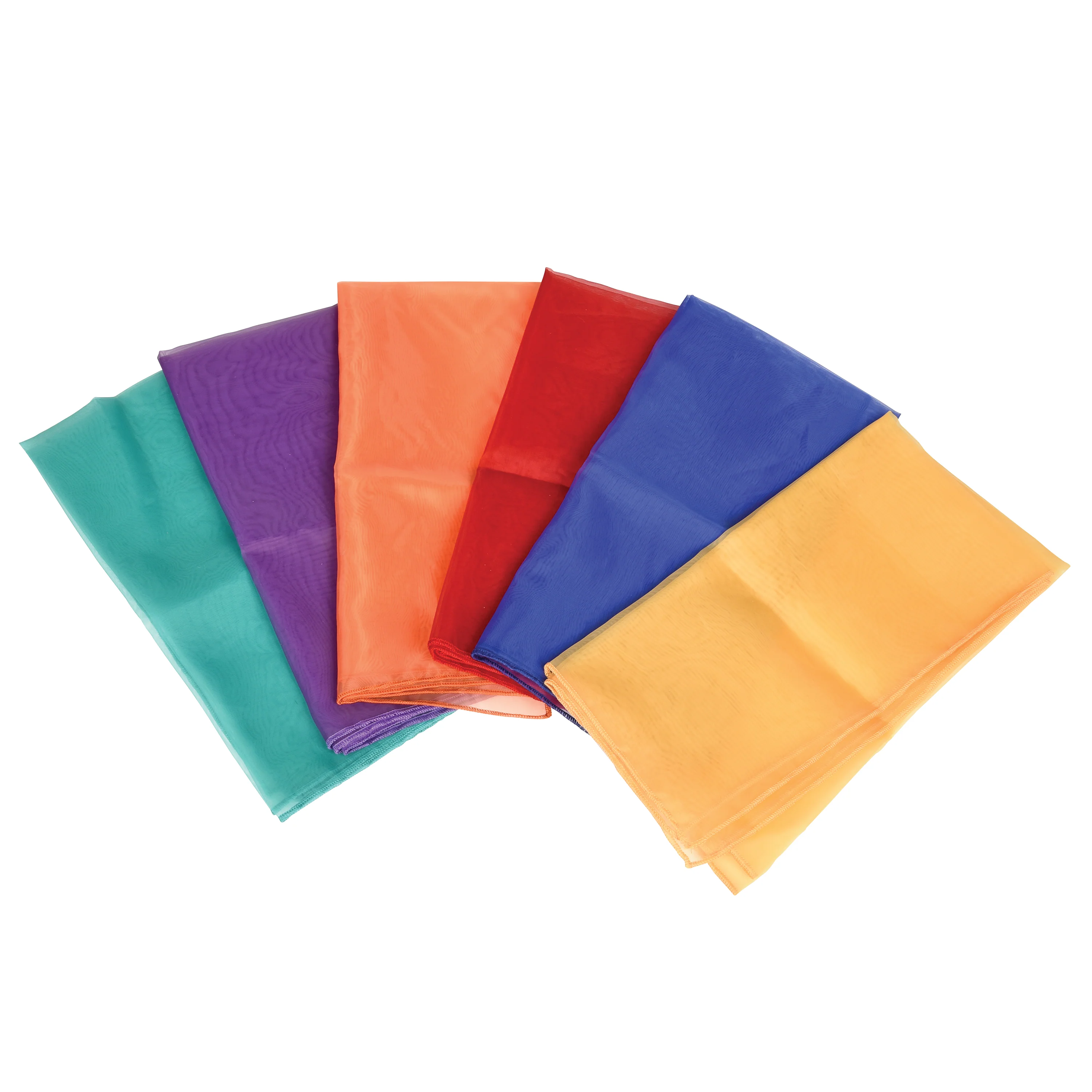 Jumbo Rainbow Play Scarves | Set of 6 Vibrant 27" Nylon Squares - Image 3