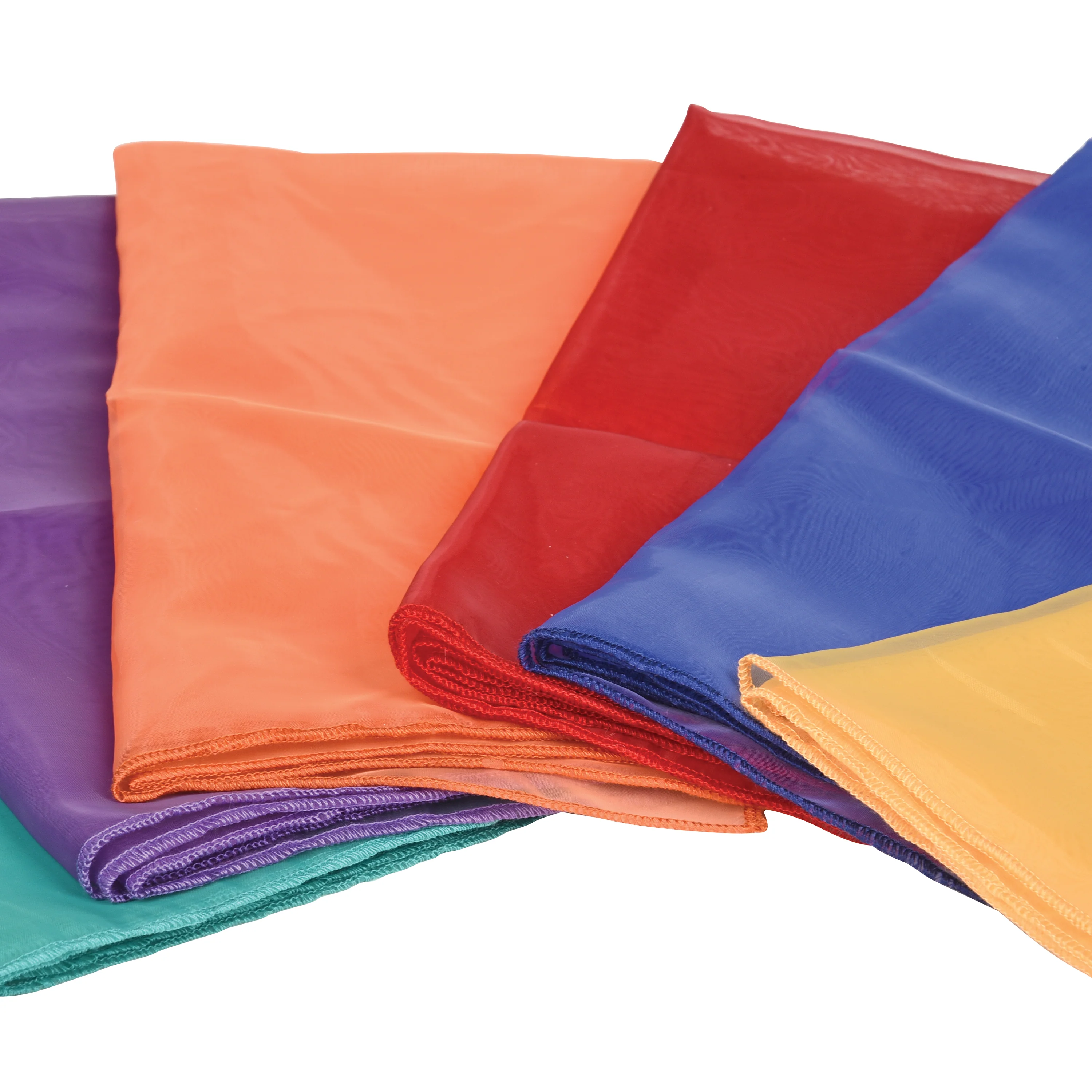 Jumbo Rainbow Play Scarves | Set of 6 Vibrant 27" Nylon Squares - Image 4