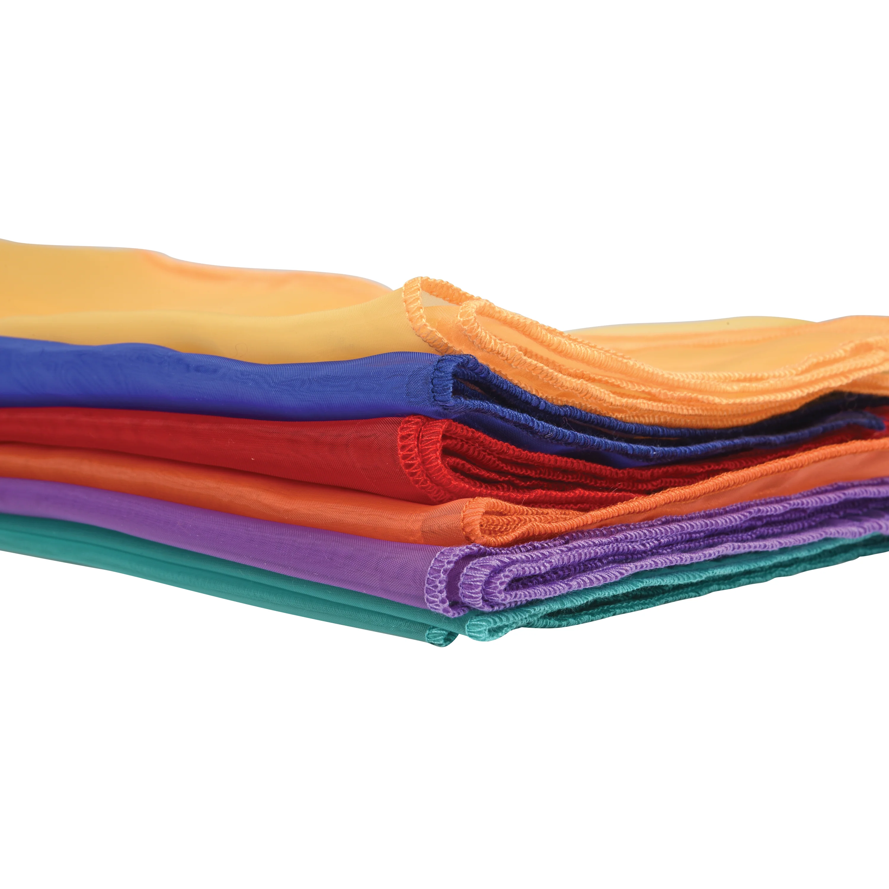 Jumbo Rainbow Play Scarves | Set of 6 Vibrant 27" Nylon Squares - Image 5