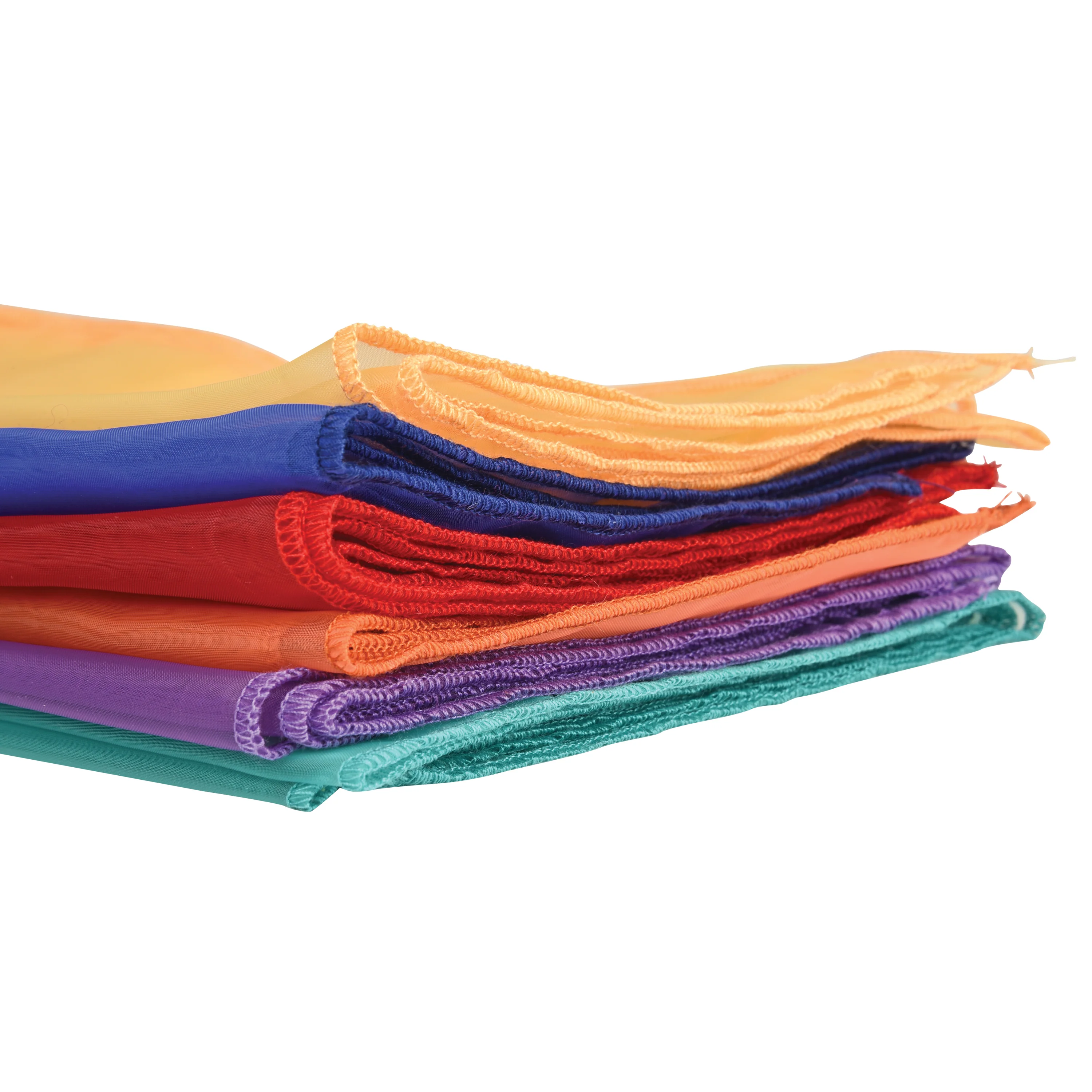 Jumbo Rainbow Play Scarves | Set of 6 Vibrant 27" Nylon Squares - Image 7