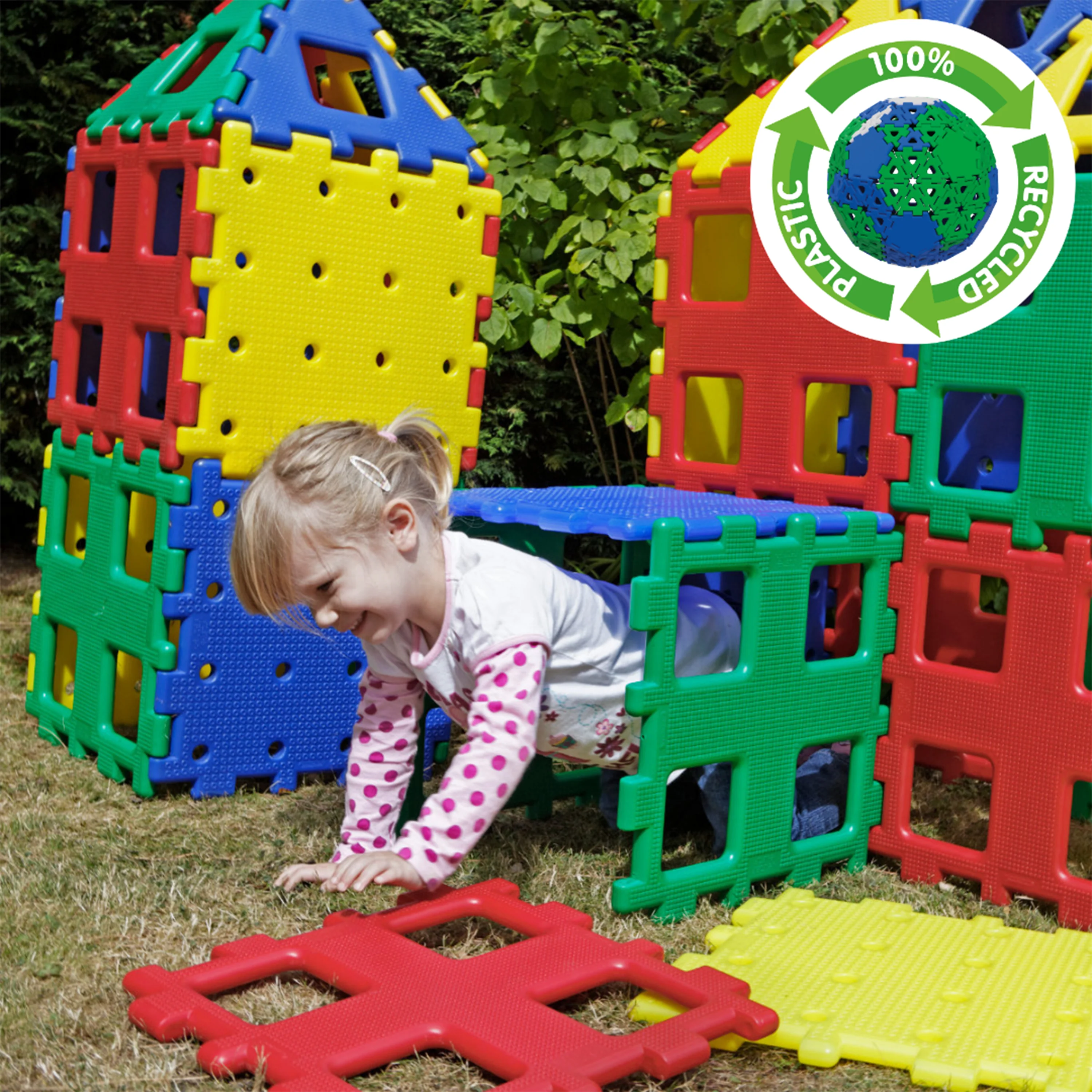 XL Polydron 36 Piece Construction Set | Large-Scale STEM Building Toy with Squares & Triangles