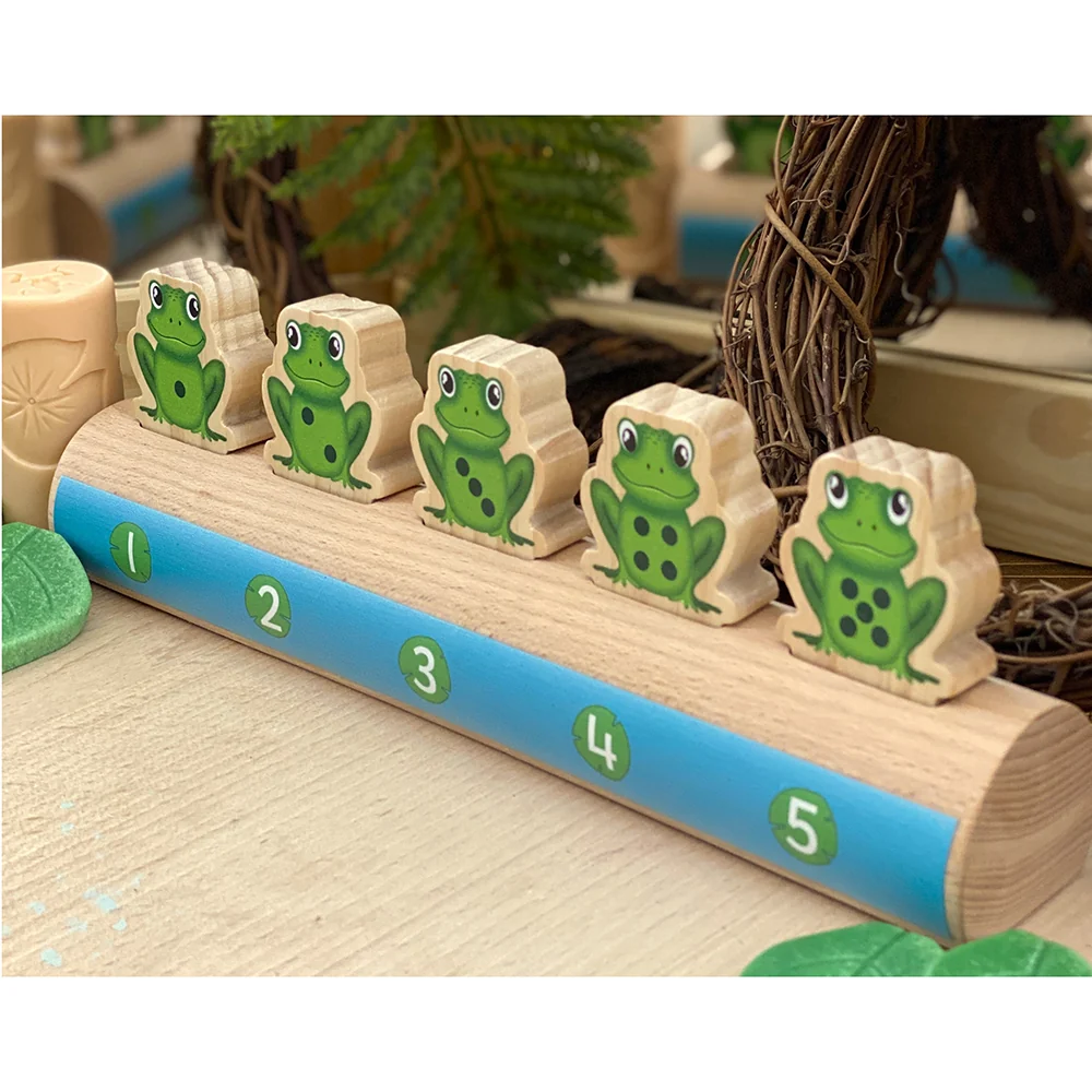 Yellow Door® Five Frogs on a Log | Wooden Number Line & Matching Game - Image 6