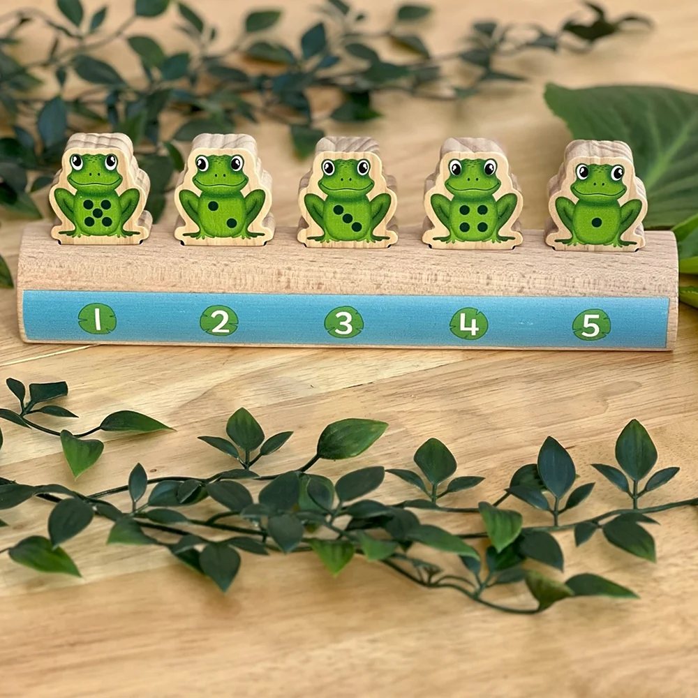Yellow Door® Five Frogs on a Log | Wooden Number Line & Matching Game - Image 7