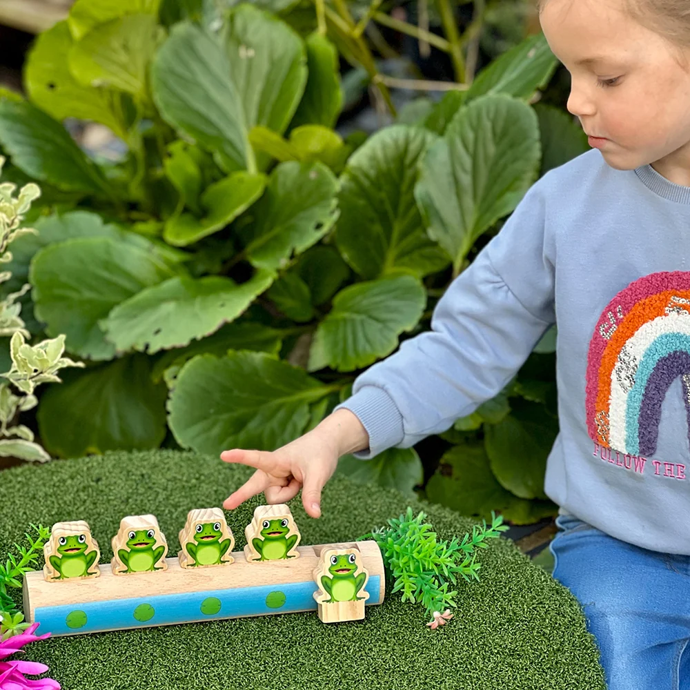 Yellow Door® Five Frogs on a Log | Wooden Number Line & Matching Game - Image 8
