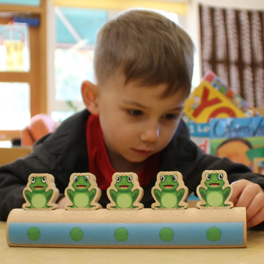 Yellow Door® Five Frogs on a Log | Wooden Number Line & Matching Game - Image 9
