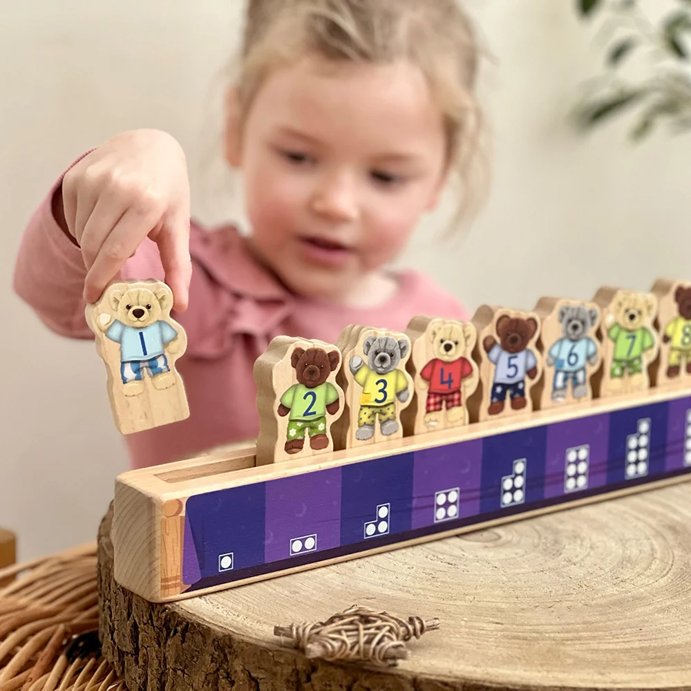 Yellow Door® Ten in a Bed: Wooden Stacking Toy for Learning Numbers 1-10 - Image 7