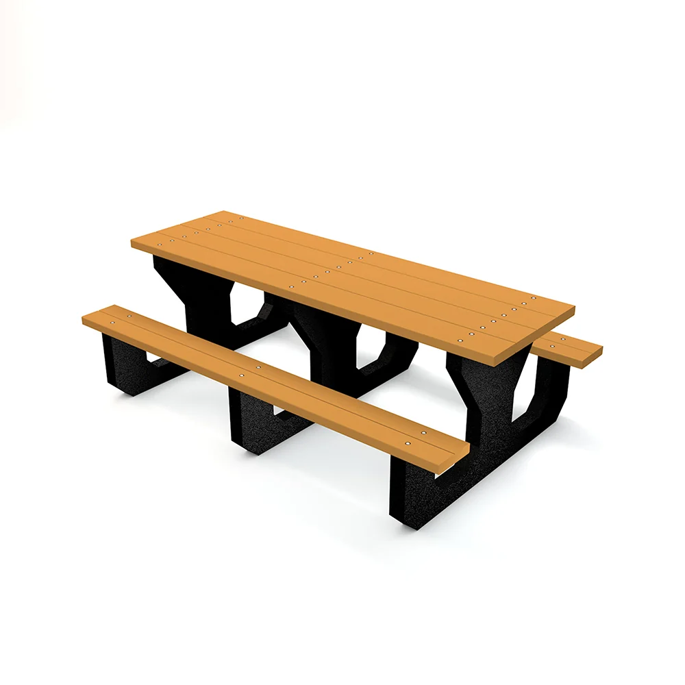6-Foot Outdoor Youth Table with Benches | Recycled Plastic Playground & Classroom Table